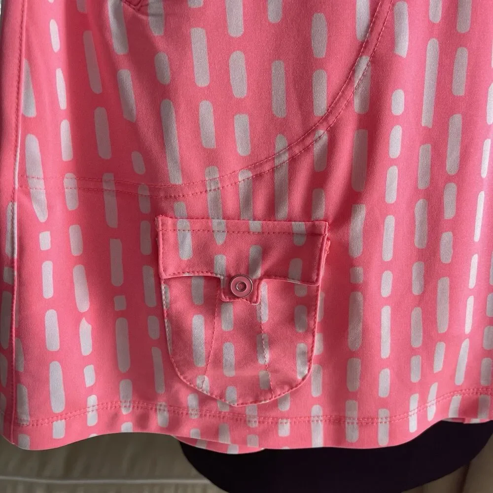 Jamie Sadock Upf 50 Mid Rise Zip Pocket Skort Pink 10 New $110 - Picture 2 of 11
